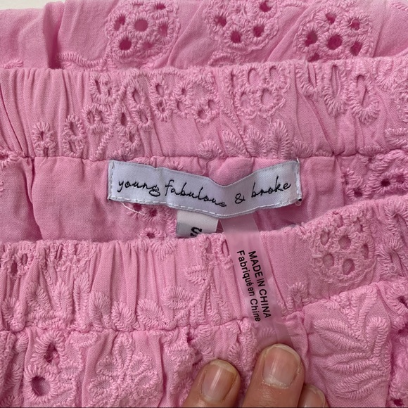 NWT Young Fabulous & Broke eyelet crop top size S - Picture 4 of 7